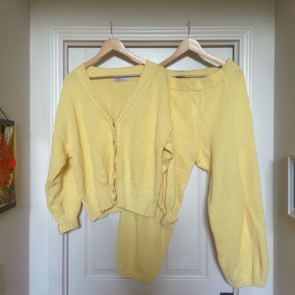 Free people Hailee Cardi Set in Yellow Tansy medium